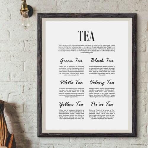 Tea Quote Art Print Tea Lover Gift Kitchen Wall Decor Tea Sign Poster Minimalist Wall Art Canvas Painting Picture Teahouse Decor