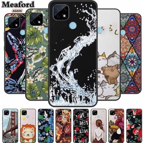 For Realme C21 Case 3D Emboss Cute Soft TPU Back Cover Phone Case For OPPO Realme C21 C 21Case Realme C21 2021 Relief Coque 6.5"