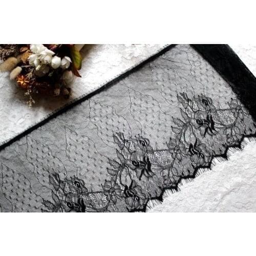 6M/Lot Black and White Lace Lashes Exported To Europe Wide 20CM Manual DIY Clothing Accessories Material Veil,RS1043