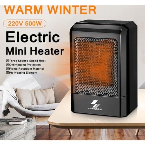 Electric Heater Mini Portable Home Heating Fan 500W Miniature Low Power Small Sun Heating Machine Low Noise Warm Air Blower