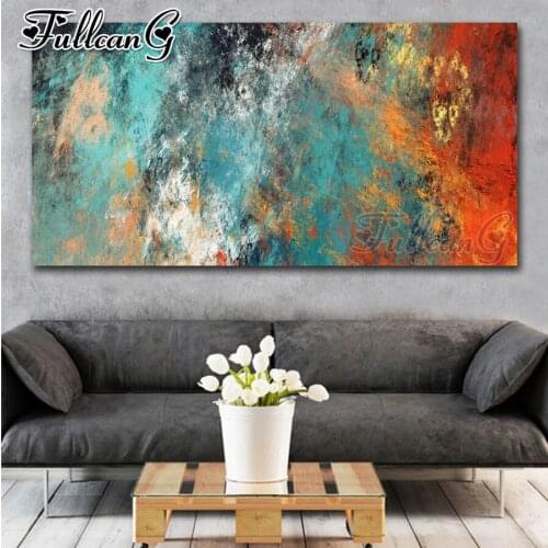 FULLCANG large 5d diy diamond painting abstract landscape modern decor full mosaic square round embroidery rhinestone FC1872