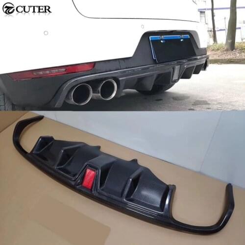Carbon fiber rear bumper diffuser lip with LED lights for Porsche MACAN car Styling 2015