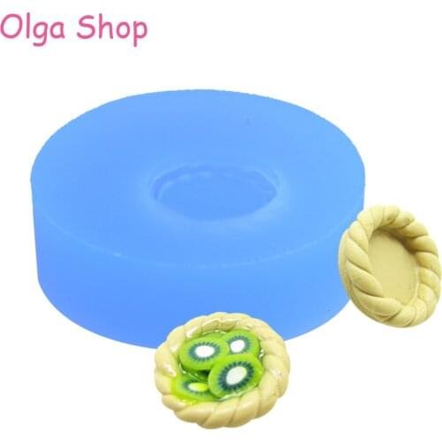 GYL140 14mm French Twisted Hollow Pie Shell / Tart / Bottom Silicone Mold - Miniature Food Dollhouse Candy Resin Earring Charm