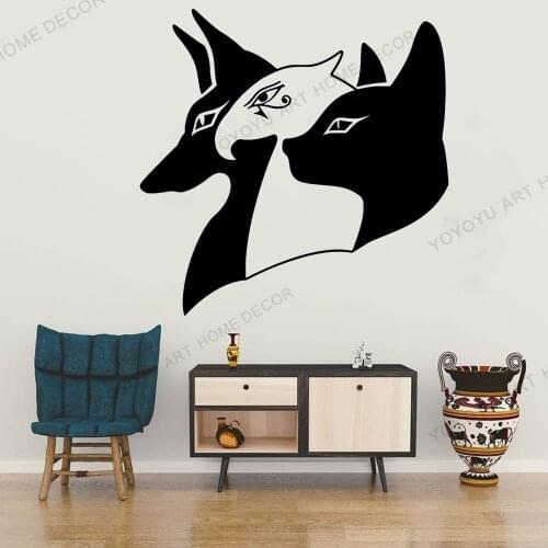 Art Wall Decal Bedroom Ancient Egypt Egyptian Gods Anubis Horus Bastet Vinyl Wall Stickers Home Decor Living Room Mural JC114