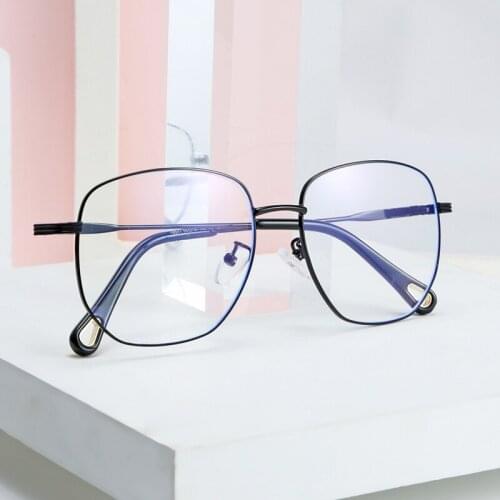 Exquisite Blue Light Glasses Clear Lens Glasses Gold Black Square Eyeglasses Frame Women Men Computer Glasses Can Change Lens