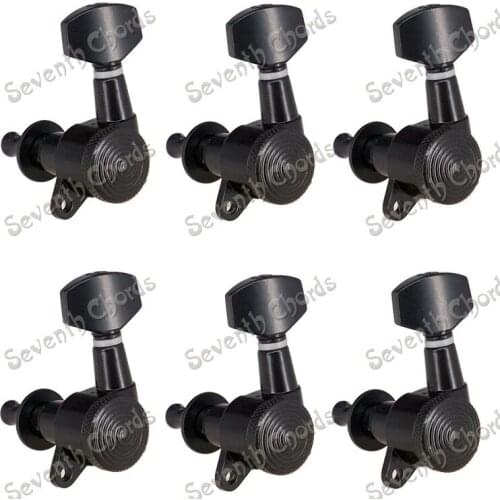 6L Black Locked String Tuning Pegs Tuners Machine Heads for Electric Guitar (XFT-NH-BK-SN6L)