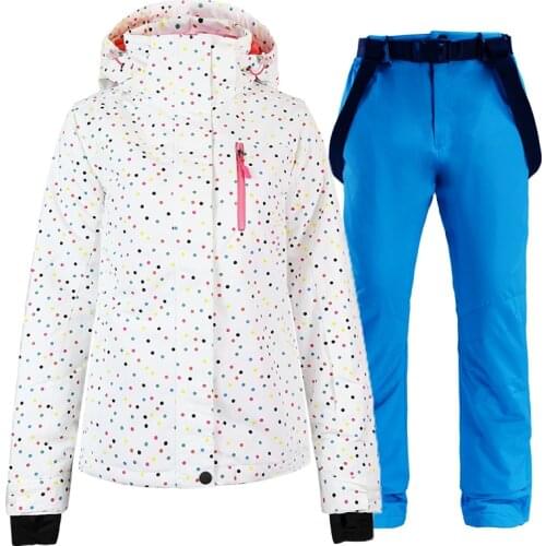 2020 New Windproof Ski Suit Set Winter Women Thermal Ski Jacket Pants Waterproof Snowboard Jacket Female Skiing Suits Snow Coat