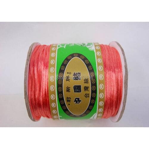 80M/Spool 1.5MM Salmon Red Braided Macrame Nylon Chinese Knot Cord Beading Handmade Jewelry Making Findings Satin String Thread