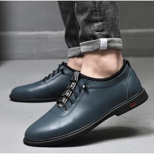 Fashion Men Luxury Flats Walking Sneakers Lace-Up genuine leather Men Casual Big Size Breathable Comfortable High Quality Shoes