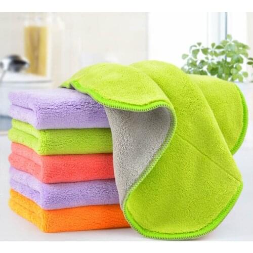 Not Contaminated Oil Cleaning Cloth Kitchen Cleaning Wiping Dish Cloth Multifunction Super Absorbent Soft Microfiber 28*28cm