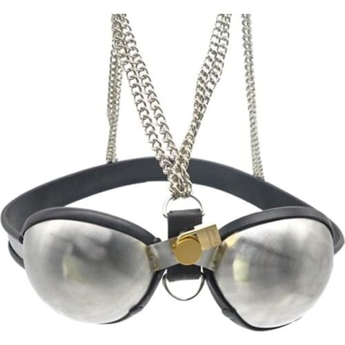Stainless Steel Adjustable Size Chastity Bra/Brassiere Chastity Belt Female Underwear Chastity Device Sex Toy,Adult Game