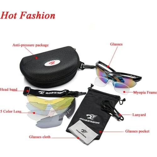 ROBESBON Men Women Cycling Eyewear Sunglass Outdoor Cycling Glasses Bicycle UV400 Sports Sun Glass Riding 5 Lenses original Box