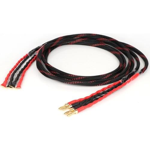 Pair hifi audio speaker cable professional hi-end speaker wire 4N oxygen-free copper loudspeaker cable