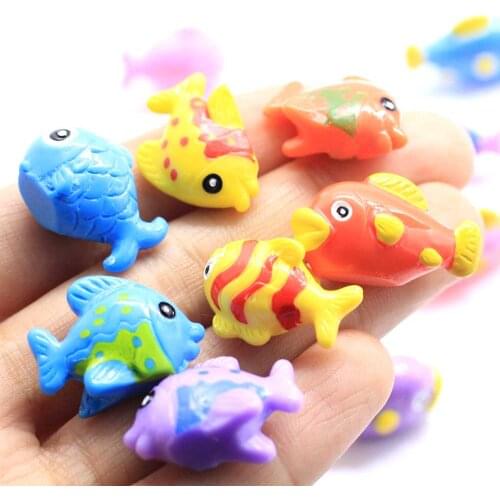 Resin Ocean Fish Miniature Figurine DIY Accessories Doll House Decoration Simulation Animal Models Plastic Girl Toy