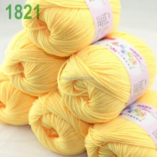 Sale Lot of 6 balls x 50g (147y) Cashmere Silk velvet Hand knitting Yarn Yellow Banana 1821