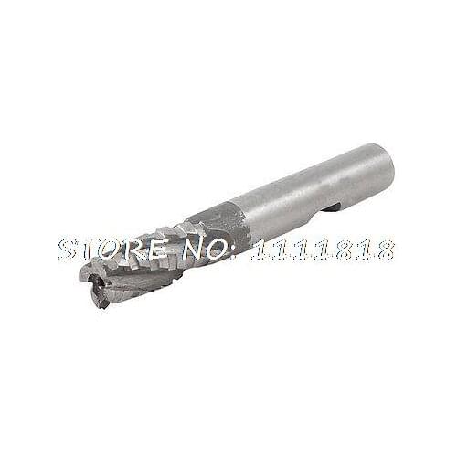 Straight Shank 4 Flute End Mill 10mm x 10mm HSS Cutting Tool Gray