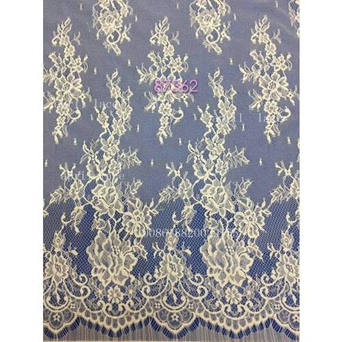 3pcs /lot m87362 offwhite ivory fashion luxury eyeflash chantilly 3m*1.5m net mesh lace fabric for evening dress/wedding