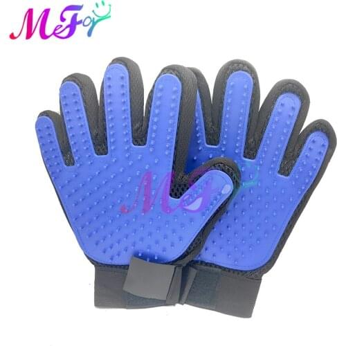 2pcs Cat Pet Grooming Deshedding Brush Gloves Effective Cleaning Back Massage Animal Bathing Hair Removal Dog Combs Tool