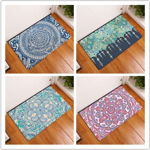 Modern Geometric Flowers Floor Mats Living Rooms Anti-slip Carpet for Bedroom Kitchen Bathroom Rug Welcome Mats for Front Door