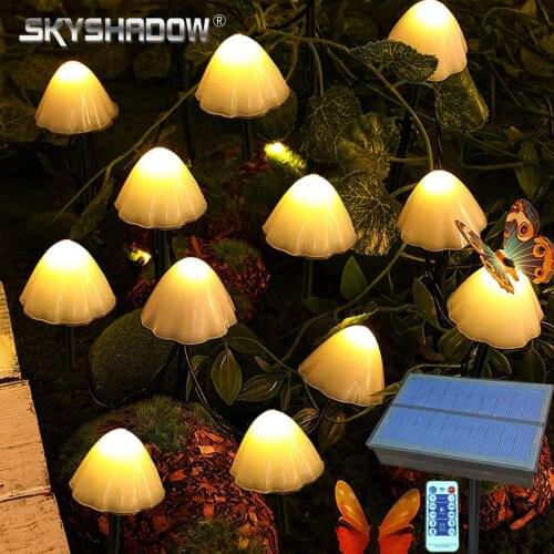 Solar Festoon Led String Light Outdoor Mushroom Garden Decoration IP65 Waterproof Garland Lawn Lamp Christmas Fairy Lights