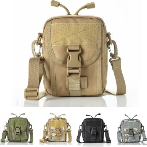 Tactical Shoulder Bag Protector Plus Waist Sports Bag Military Molle EDC Pouch Camouflage Nylon Outdoor Hiking Cycling Phone Bag