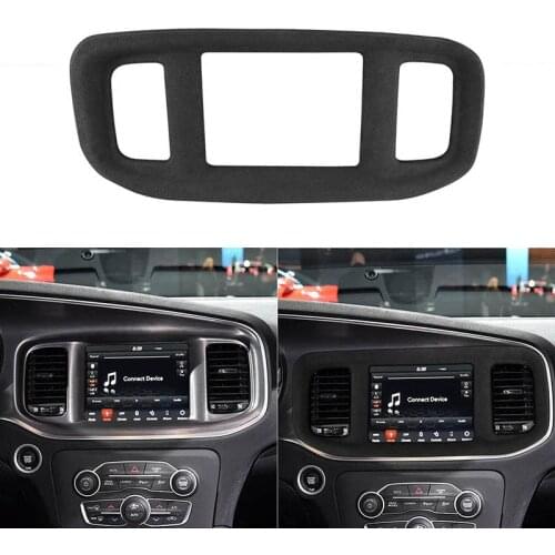 Suede Car Interior Navigation Panel Decoration Frame Air Outle Decoration Strip Trim for Dodge Charger 2016-2021 Car Accessories