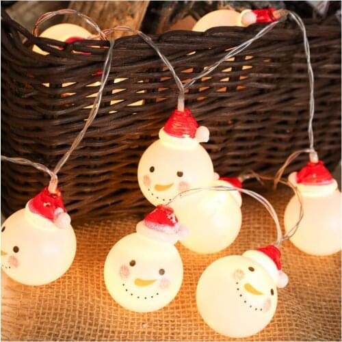 1.5M Snowman Led Fairy String Lights Santa Led Christmas Light Home Garden Indoor Party Wedding Christmas Decoration Light