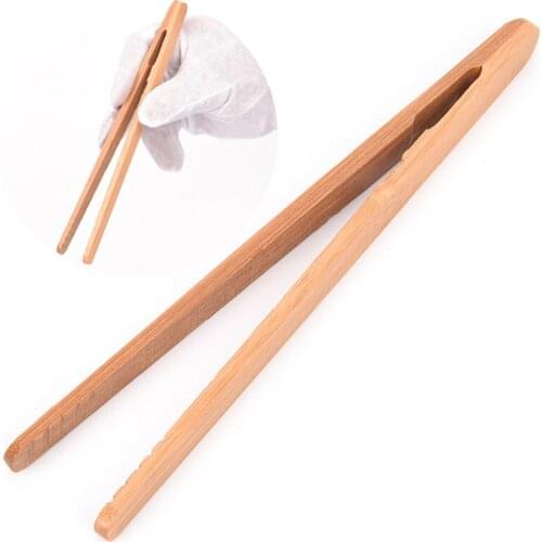 1PCS Wood Color Tea Utensil Tweezers Tea Clips 18cm Bamboo Tweezers Textured Bamboo Kongfu