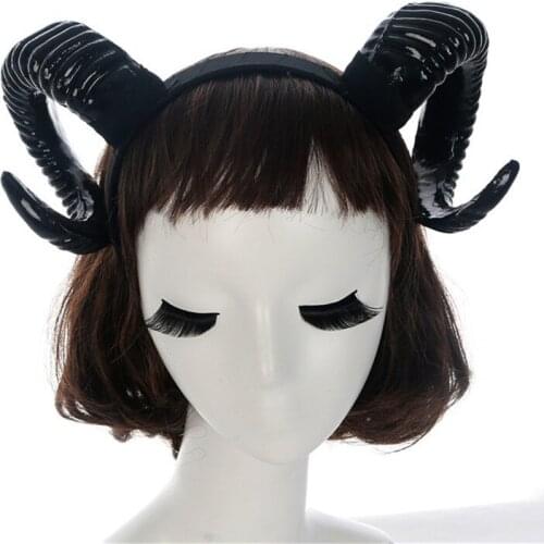 1pcs Simulation Plastic Bull Sheep Horn DIY Cosplay Horn Headband Hairhoop For Halloween Christmas Costume Accessories