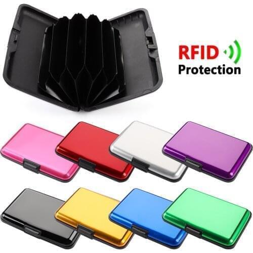 1PC Unisex Waterproof RFID Blocking Wallet ID Card Case Coin Purse Anti-Theft Wallets Credit Card Holder Business Card Case