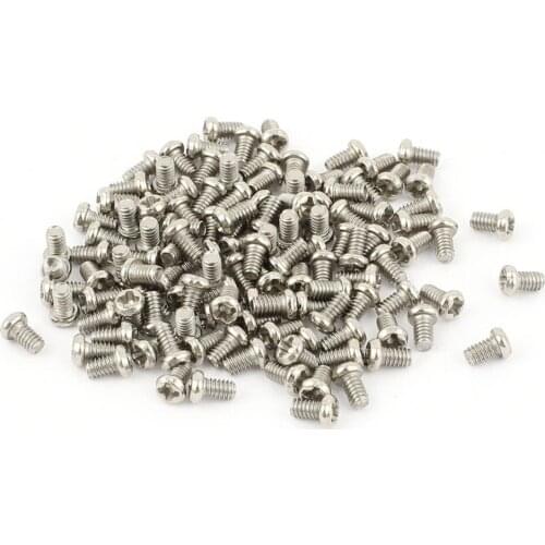 100pcs M2 x 3mm Phillips Pan Head Screws Bolt Magnetic Crosshead Fasteners for the home and office appliance