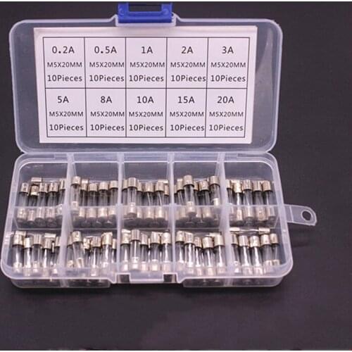 100PCS FUSE 5*20 5X20 5MM*20MM glass fuse fuse 5X20MM