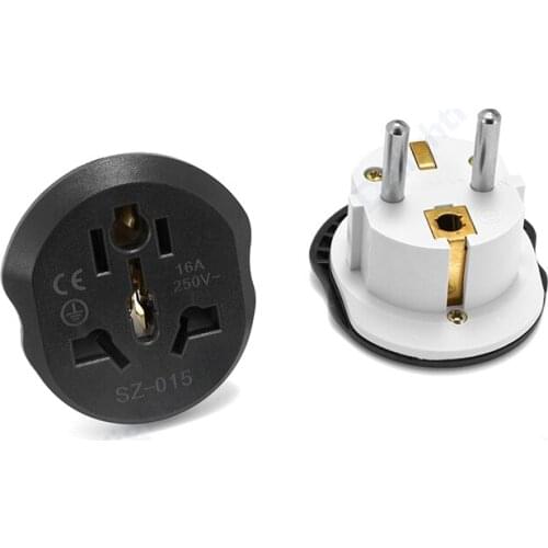 1000pcs EU Plug Adapter Universal High Quality 250V 16A EU Plug Electric Socket AU US UK CN To EU Wall Socket AC Travel Adapter