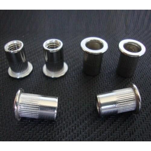 100pcs/lot Stainless steel flat head rivet nut round body with knurling M3 M4 M5 M6 M8