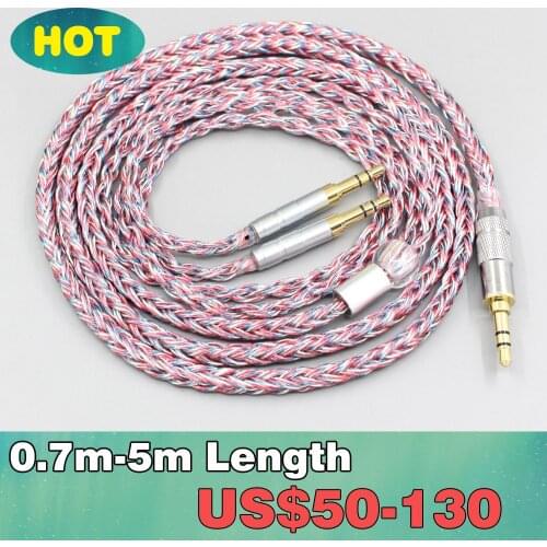 16 Core Silver OCC OFC Mixed Braided Cable For Philips Fidelio X3 Onkyo A800 Headphone 3.5mm Pin Headset LN007586