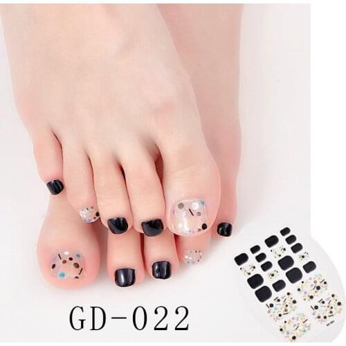 22 Tips/Sheet Nail Decoration Self Adhesive Manicure Decoration Sticker For Nails Full Cover Nail Stickers Nail Designs Shiny