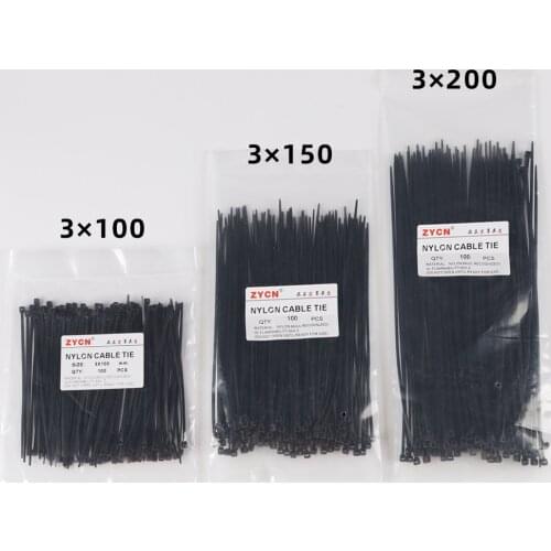 300 Pcs Nylon Cable Self-Locking Plastic Wire Zip Ties Set 3*150 4*200 5x250 MRO & Industrial Supply Fasteners & Hardware