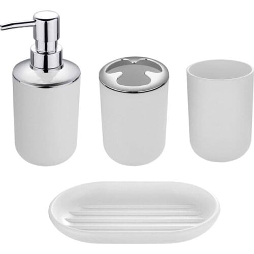 4 IN 1 Bathroom Washing Cup Toothbrush Holder Soap Dish Dispenser Suit Accessories Kit For Bathroom #11