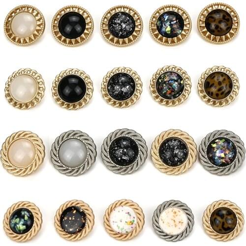 5 pcs grade round metal buttons casual wear suits Jacket alloy button sew tall black button M-08
