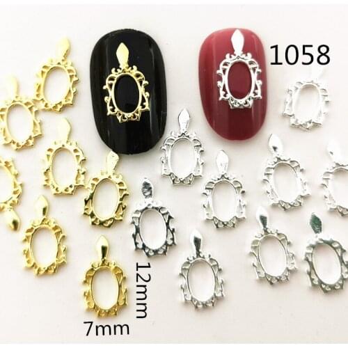 50pcs/pack metal nail art hollow looking glass With handle for jewelry nails sticker decoration gel nail art tools