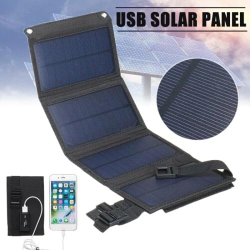 80W USB Folding Solar Panel Outdoor Camping Hiking Waterproof Solar Battery Portable Phone Charger Mobile Power Supply