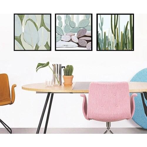 Abstract Watercolor Small Fresh Plant Canvas Painting Simple Cactus Poster Living Room Corridor Bedroom Wall Decoration Pictures