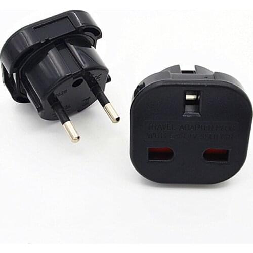 10pcs/lot UK TO EU EUROPE European AC Power Adapter Unversal travel Charger Plug Converter Wall Plug Socket 2 Pin safety shutter