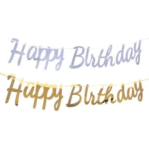 Happy Birthday Banner Baby Shower Decoration Banner Bunting paper Birthday Party Hanging Garland