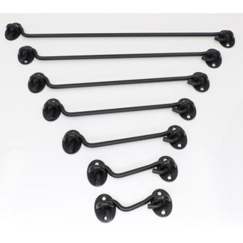 Cast Iron Black Cabin Hook HEAVY DUTY Door Eye Latch Catch Short/Long Gate Shed