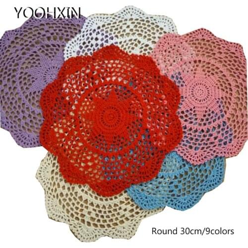 Luxury white Lace Cotton Crochet tablecloth kitchen Table cloth mat round tea Table Cover dining Christmas party wedding decor