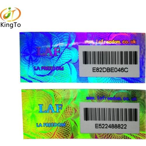 High quality Glitter 3D hologram sticker label with barcoede and serial numbers