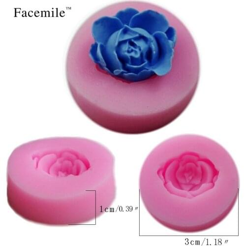 Facemile 1PCS 3D Rose Flower Silicone Mold Fondant Gift Decorating Chocolate Cookie Soap Mould Cutter Baking Tools 50-85