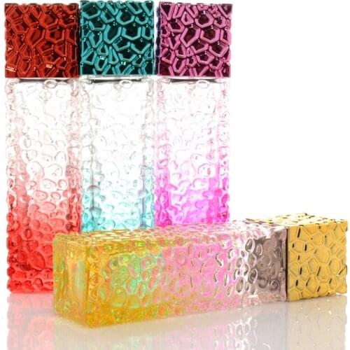 Water Cube Design Empty Perfume Bottles 50ml Atomizer Spray Glass Refillable Bottle Spray Scent Case LX2854
