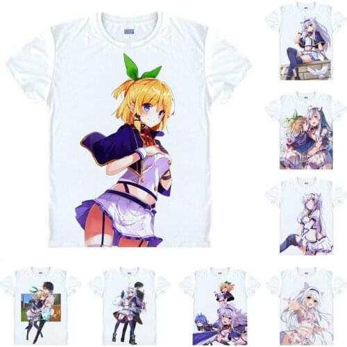Coolprint Anime Shirt Akashic Records of Bastard Magic Instructor T-Shirt Short Rumia Tingel Sistine Fibel Cosplay Hentai Shirts